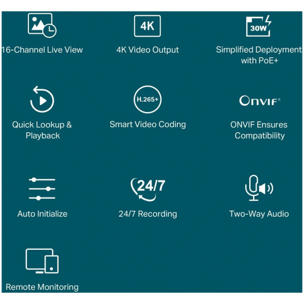 TP-Link VIGI NVR2016H-16P 16-csatornás PoE+ hálózati videó rögzítő #4