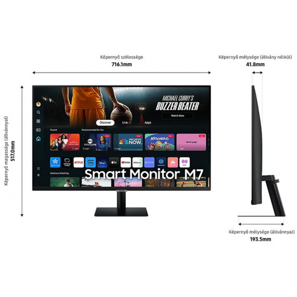 43" Samsung S43DM702UU UHD Smart monitor távirányítóval (VA LED) #3