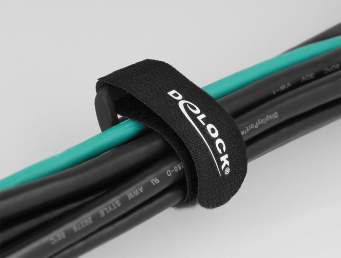 Delock befűzős kábelkötegelő tépőzárral, 19cm (5db / csomag) #3