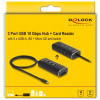 Delock 3-port USB 10 Gbps HUB USB (3x USB 10 Gbps, 1x SD, 1x microSD, DC aljzat) #5