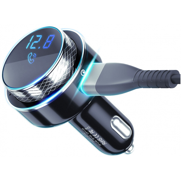 3mk autós FM transzmitter (12V) - Bluetooth, 2xUSB, kártyanyílás #3