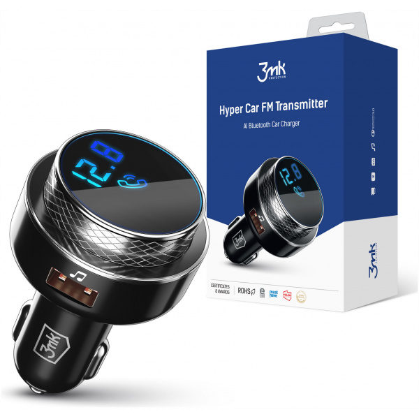 3mk autós FM transzmitter (12V) - Bluetooth, 2xUSB, kártyanyílás #6