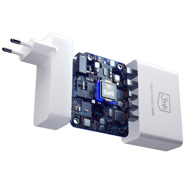 3mk Hyper Charger USB GaN töltő (220V) - 140W, 3x USB-C, 2x USB-A port #4