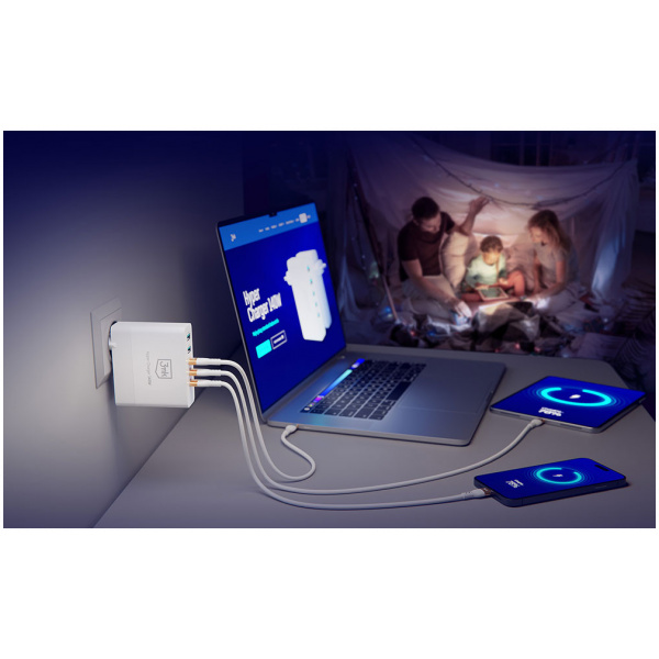 3mk Hyper Charger USB GaN töltő (220V) - 140W, 3x USB-C, 2x USB-A port #5