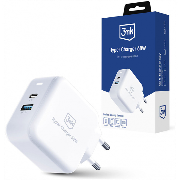 3mk Hyper Charger USB töltő (220V) - 68W, 1x USB-C, 1x USB-A port #4