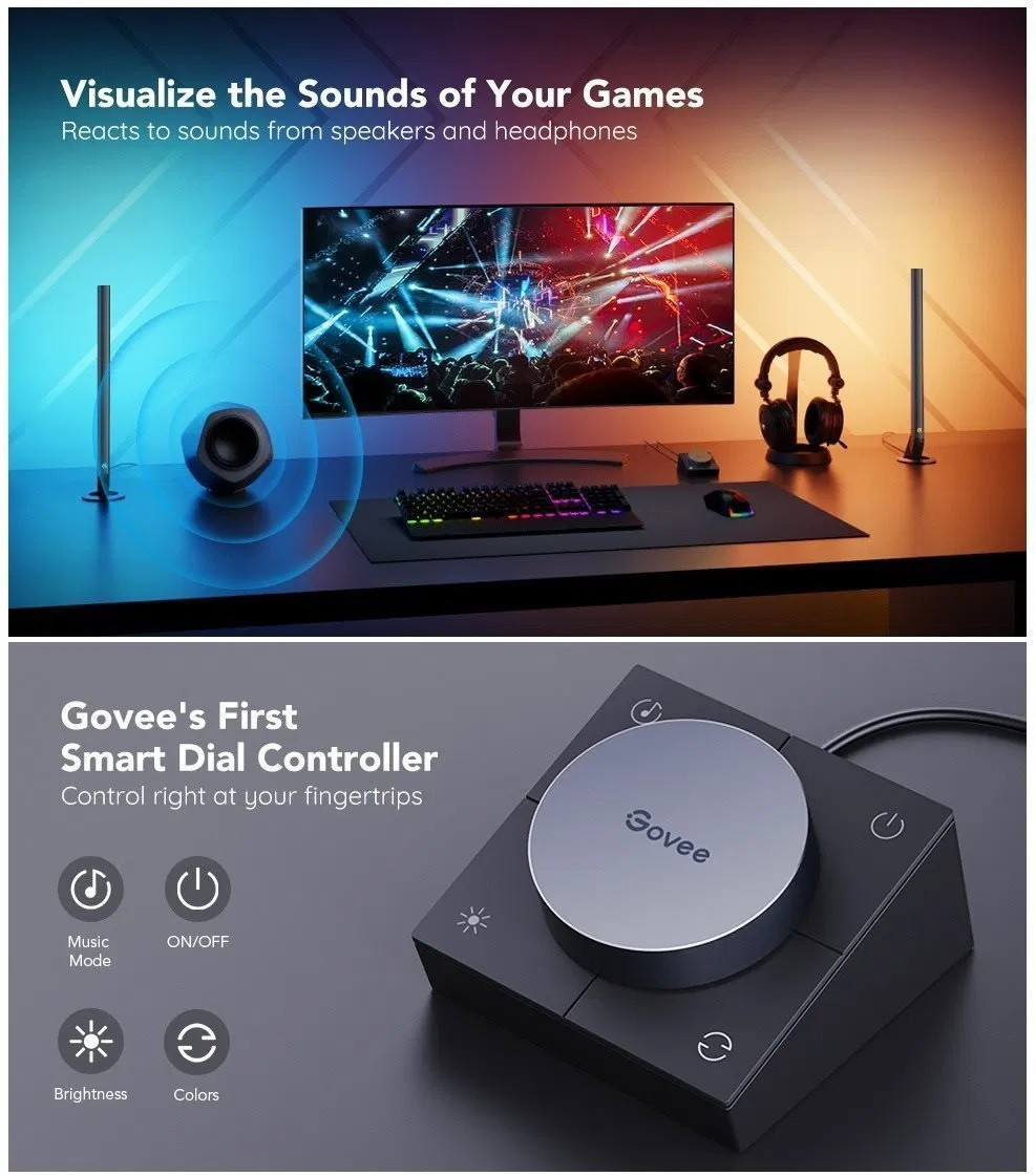 Govee RGBIC Wi-Fi Gamer lámpa (1 pár), okosvezérlővel NEW #2