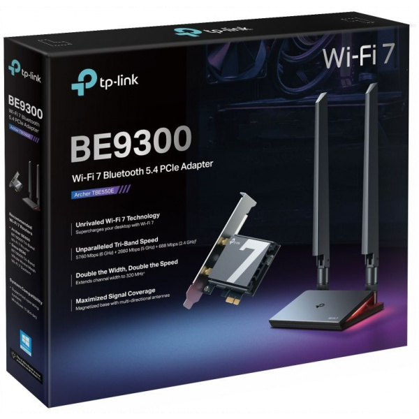 TP-Link BE9300 Wi-Fi 7 Bluetooth 5.4 PCIe hálókártya Archer TBE550E #8