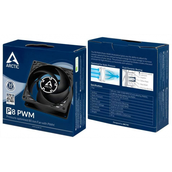8 cm hűtőventilátor Arctic P8 Black #5