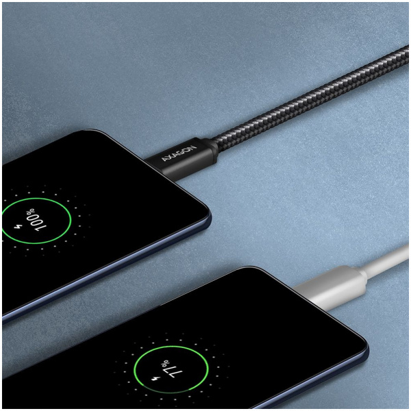 Axagon HQ USB 2.0 (A) – micro USB (B) szövetes kábel, 2m #4