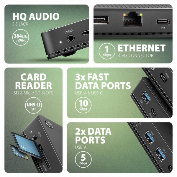 Axagon HMC-U4 USB4 Type-C 12-In-1 dokkoló #5