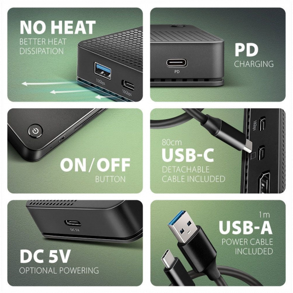 Axagon HMC-U4 USB4 Type-C 12-In-1 dokkoló #6