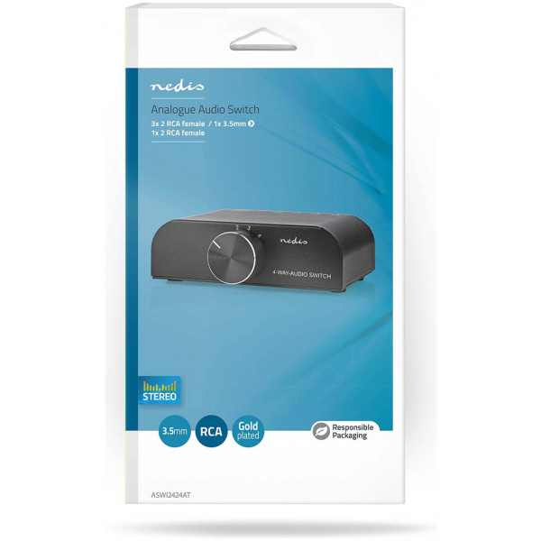 Nedis manuális Audio switch 4 port (3x RCA + 1x 3,5mm) #5