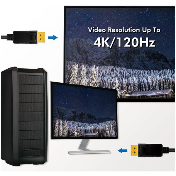Logilink DisplayPort 1.4 (M/M) 8K/60Hz kábel 1m #7