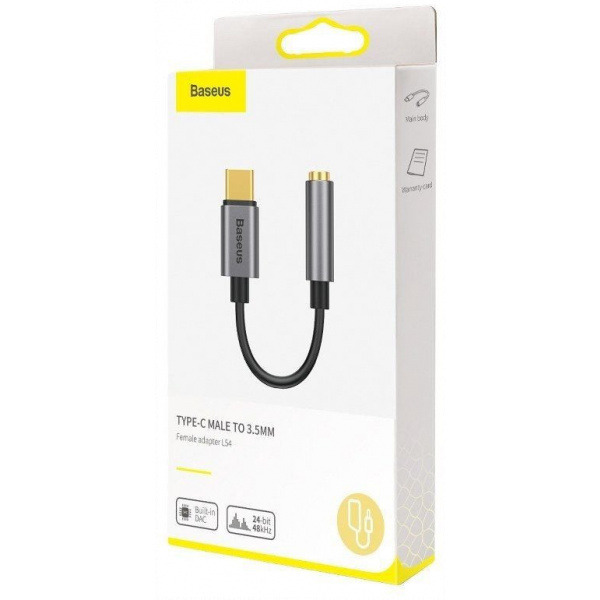 Baseus L54 USB Type-C > Sztereo Jack (aljzat) átalakító kábel (szürke) #5