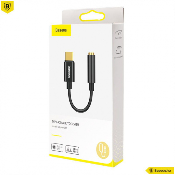 Baseus L54 USB Type-C > Sztereo Jack (aljzat) átalakító kábel (fekete) #5