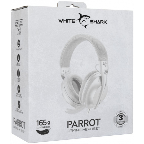 White Shark Parrot headset (fehér/szürke) #9