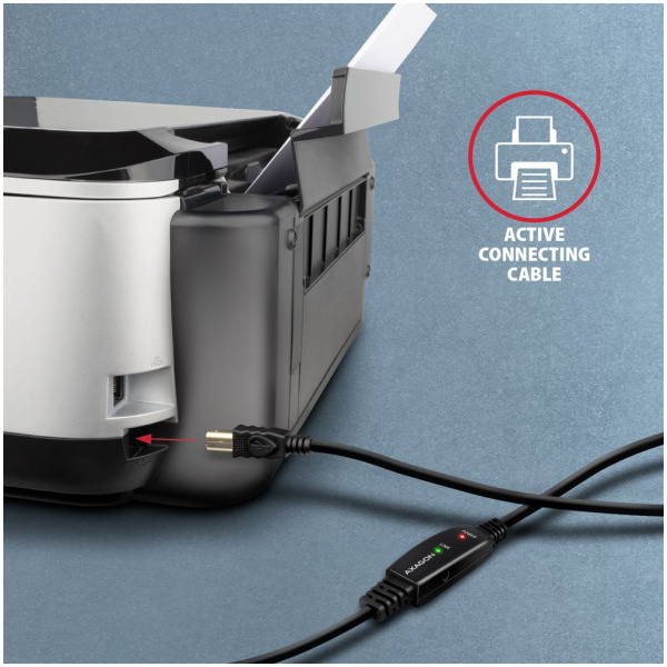 Axagon ADR-210B USB 2.0 A/B extender kábel, aktív 10m #5