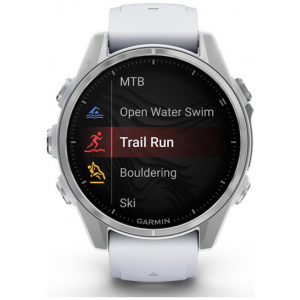 Garmin Fenix 8 43mm AMOLED okosóra (ezüst, fehér szilikon szíjjal) #2