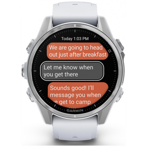 Garmin Fenix 8 43mm AMOLED okosóra (ezüst, fehér szilikon szíjjal) #4