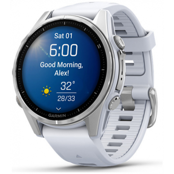 Garmin Fenix 8 43mm AMOLED okosóra (ezüst, fehér szilikon szíjjal) #5