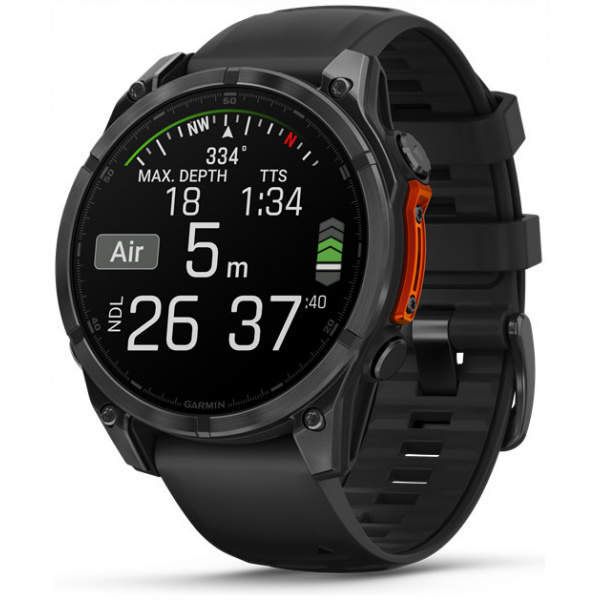 Garmin Fenix 8 43mm AMOLED okosóra (sötétszürke, fekete szilikon szíjjal) #5