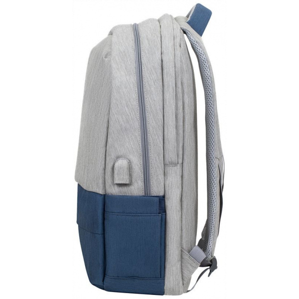 RivaCase 7567 Anti-theft (lopásgátlós) notebook hátizsák 17,3" mérethez (szürke) #3