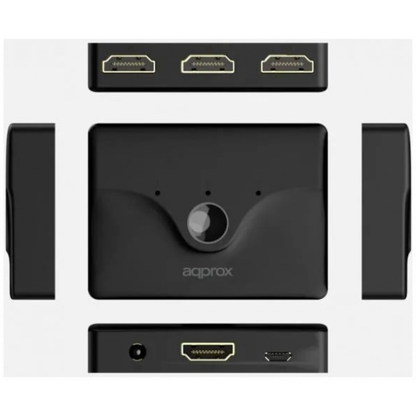 Approx HDMI 1080P átkapcsoló, 3x HDMI-bemenet > 1x HDMI-kimenet, távirányítóval #3