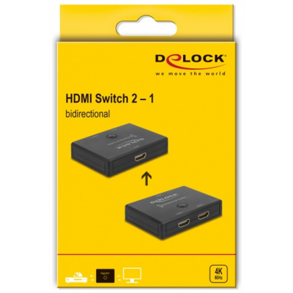 Delock HDMI kétirányú kapcsoló, 2x HDMI-bemenet > 1x HDMI-kimenet, 4K 60Hz #4