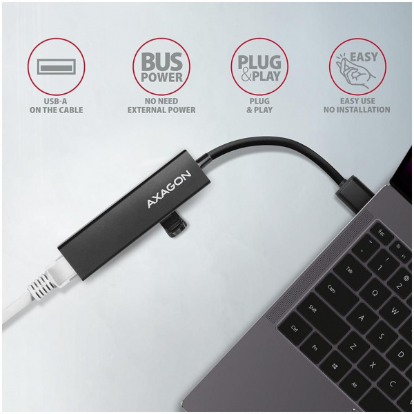 Axagon HMA-GL3A 3 portos USB 3.2 Gen 2 HUB Gigabit LAN porttal #4
