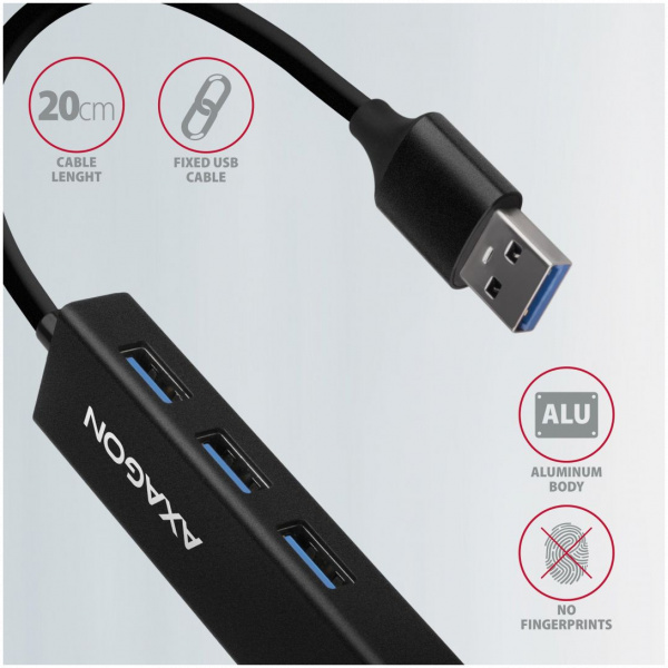 Axagon HMA-GL3A 3 portos USB 3.2 Gen 2 HUB Gigabit LAN porttal #5