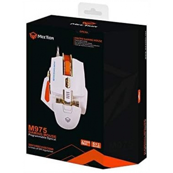Meetion MT-M975 Gaming egér, fehér (USB) #5