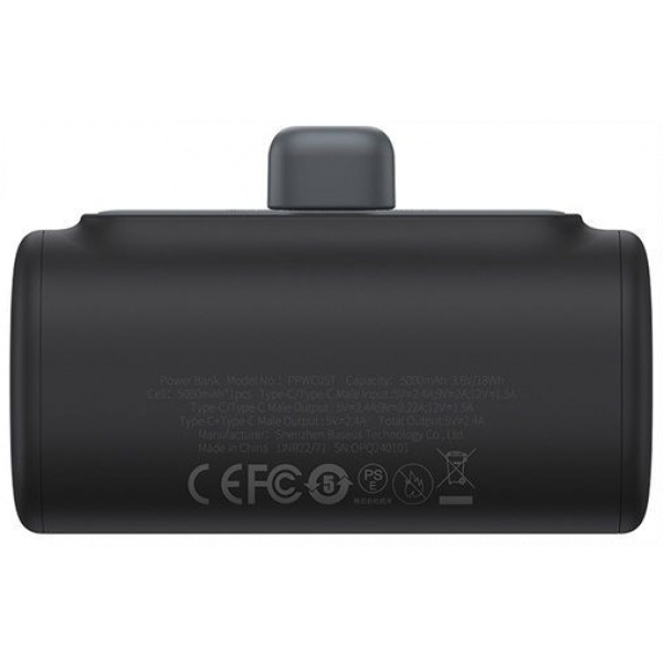 Baseus Compact USB-C Powerbank 5000 mAh 20W PD gyorstöltéssel (fekete) #5