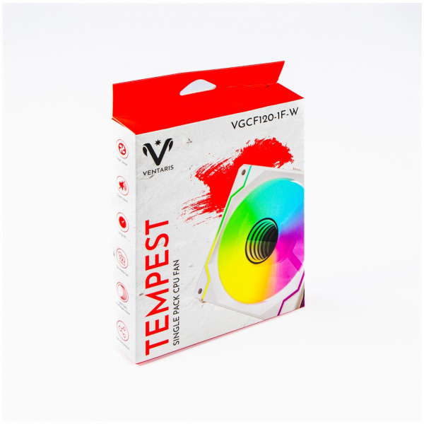 12 cm hűtőventilátor Ventaris Tempest ARGB LED-es (fehér) NEW #3