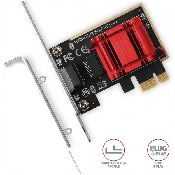 Axagon PCEE-G25 2.5 Gigabit PCI-Express (x1) hálókártya #3