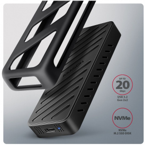 Axagon EEM2-20G Armored Box 20Gbps NVMe M.2 vékony SSD ház USB-C #2