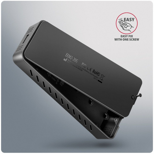 Axagon EEM2-20G Armored Box 20Gbps NVMe M.2 vékony SSD ház USB-C #3