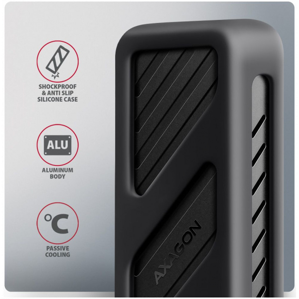 Axagon EEM2-20G Armored Box 20Gbps NVMe M.2 vékony SSD ház USB-C #5