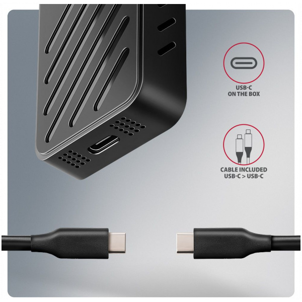 Axagon EEM2-20G Armored Box 20Gbps NVMe M.2 vékony SSD ház USB-C #6