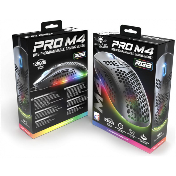 Spirit of Gamer PRO-M4 DARK RGB Gamer egér #4
