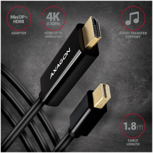 Axagon mini DisplayPort (M) – HDMI (M) kábel 4K 30Hz 1,8m #2