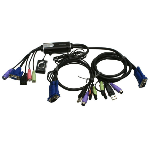 KVM 2 PC Hibrid átkapcsoló - VGA, PS2, USB, audio csatlakozók ATEN CS52A #1