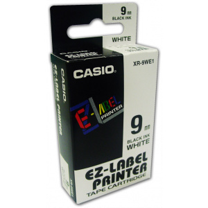 Casio XR-9WE1 EZ-Label 9mm betűnyomó szalag (fehér alapon fekete betű) #1