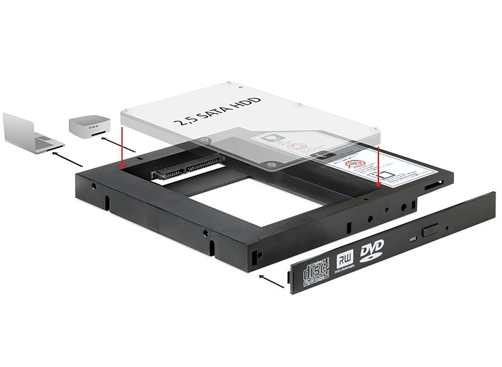 Delock Slim SATA 5.25" beépítő keret HDD/SSD számára (12,5mm) #1