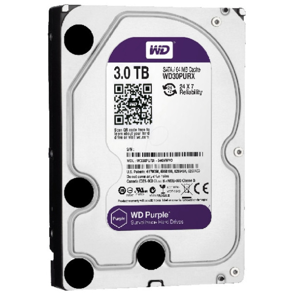 3TB WD Purple - SATA3 HDD 64MB - WD30PURX #1