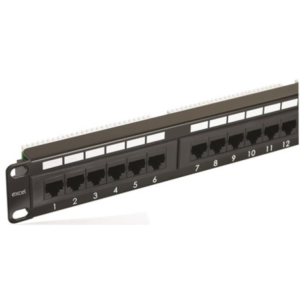 UTP patchpanel Cat5e 24-port 19" 1U Excel (nem árnyékolt) #1