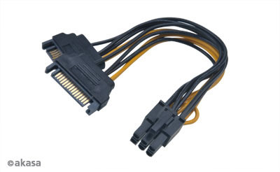 Akasa PCIe VGA tápátalakító kábel (2x SATA > PCIe 6-pin) #1