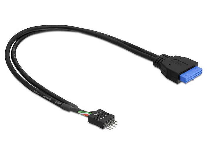 Delock USB 3.0 alaplapi csatlakozó 19 pin > USB 2.0 9 pin (belső) kábel, 45cm #1