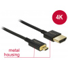 HDMI-micro HDMI (D) kábel (4K, 3D) 1,5m (aranyozott csatlakozókkal) - DeLock #1