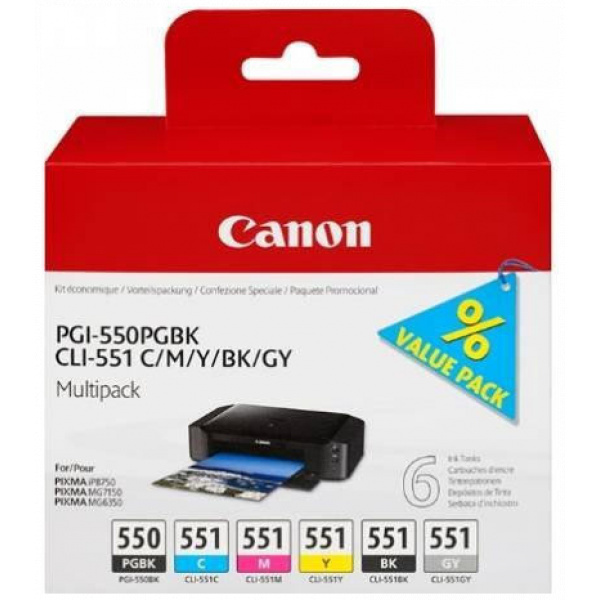 Canon PGI-550/CLI-551 Multipack (színes+fekete patron csomag) #1