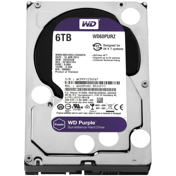 6TB WD Purple - SATA3 HDD 64MB - WD60PURZ #1